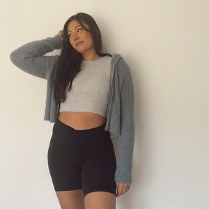 Blue fuzzy zip up hoodie